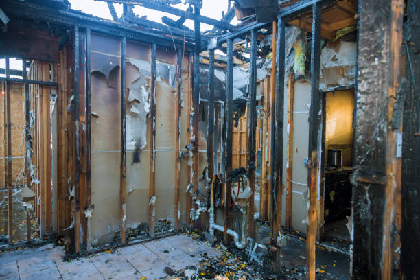 Professional Fire Damage Restoration technician working in Lonsdale, MN
